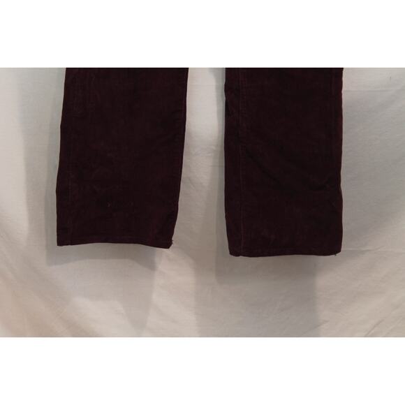 L L Bean Pants Favorite Fit Womens size 12 Maroon Corduroy Straight Leg - Picture 3 of 9